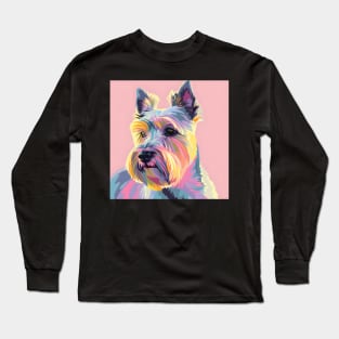 Retro Scottish Terrier: Pastel Pup Revival Long Sleeve T-Shirt